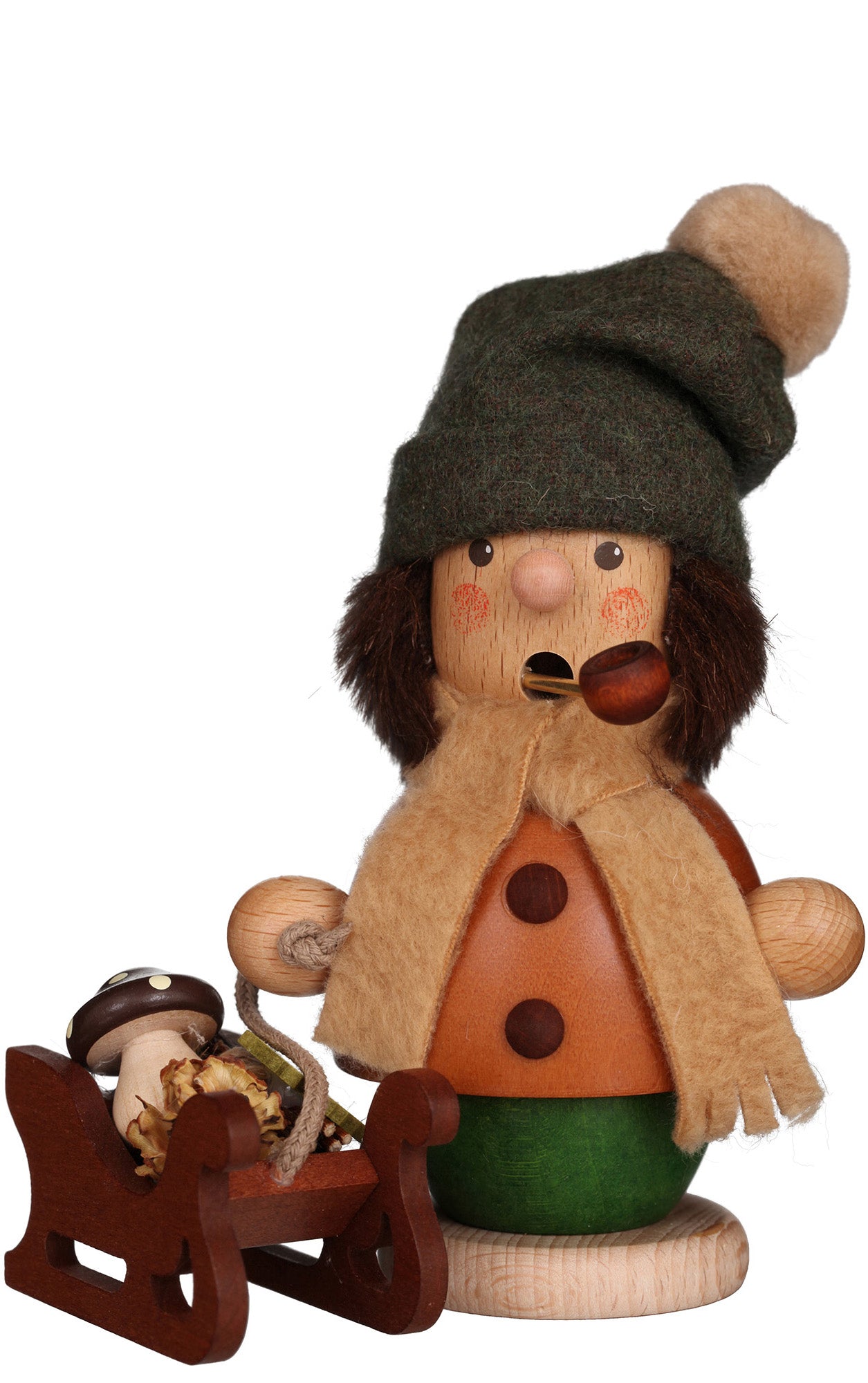 boy w/ sled German smoker