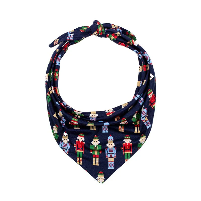 Nutcracker March Dog Bandana Navy/Multi, Small/Medium