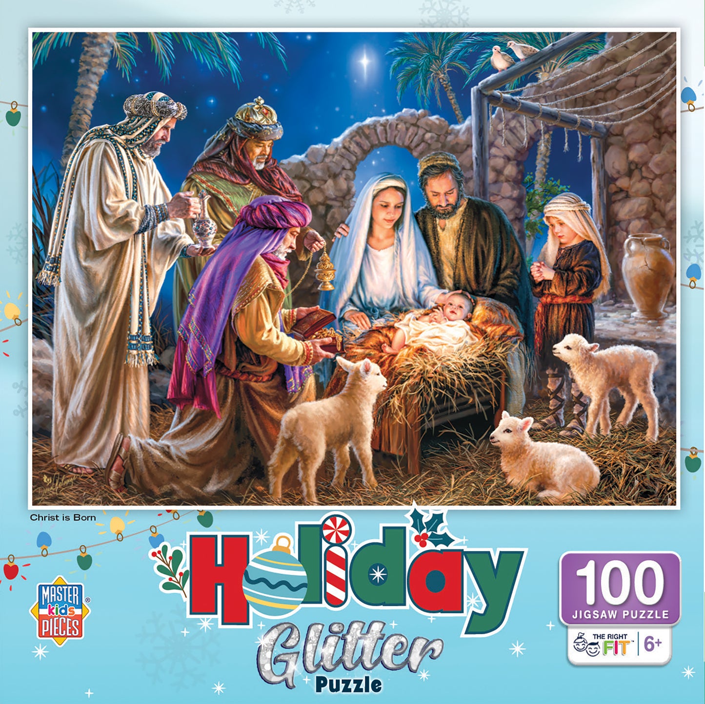 Christ is Born Glitter 100 Piece Puzzle