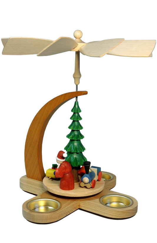German  Pyramid - Tealight Santa with Train