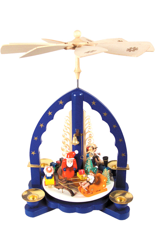 St. Nick, Children, and Toys Blue German Pyramid