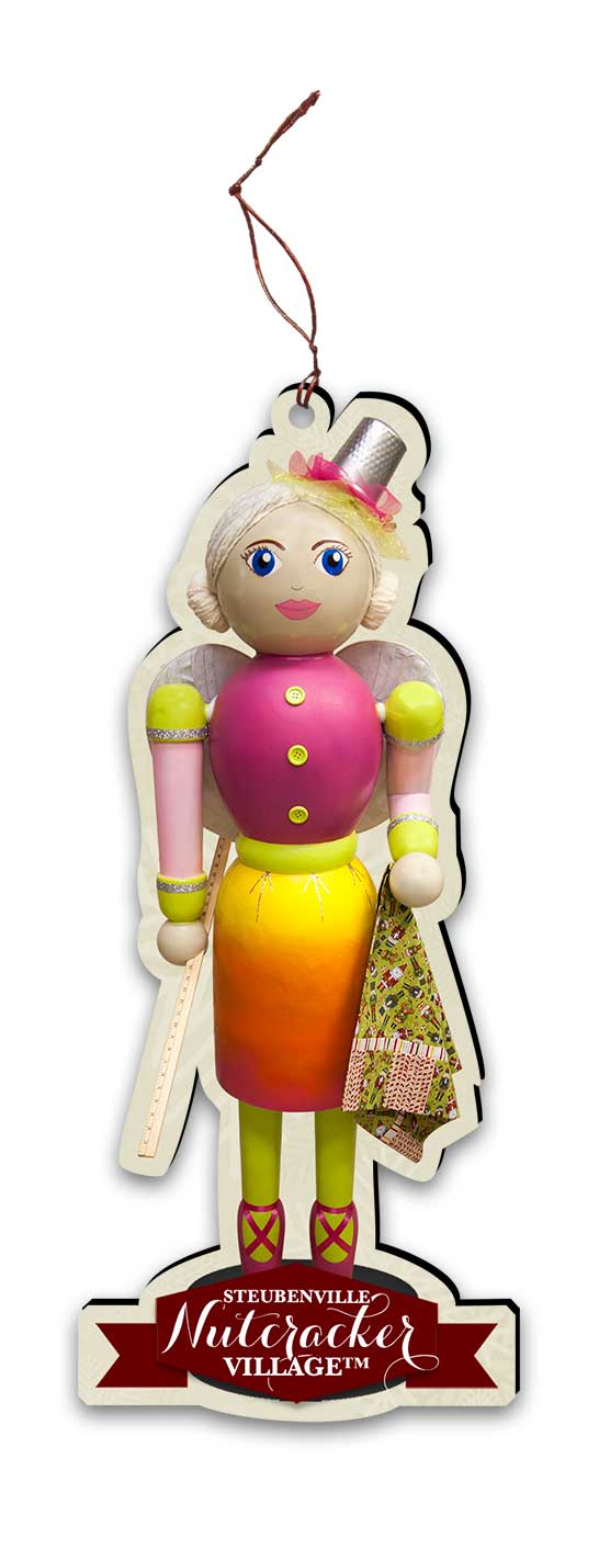 Sewing Angel Nutcracker Replica Ornament