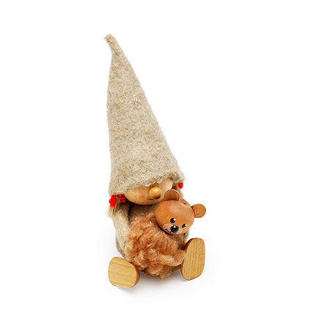 Linen Girl with Teddy Bear