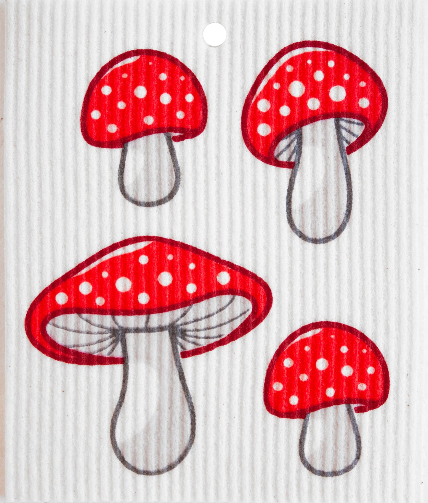 Swedish Wash Towel, Red & White Mushrooms