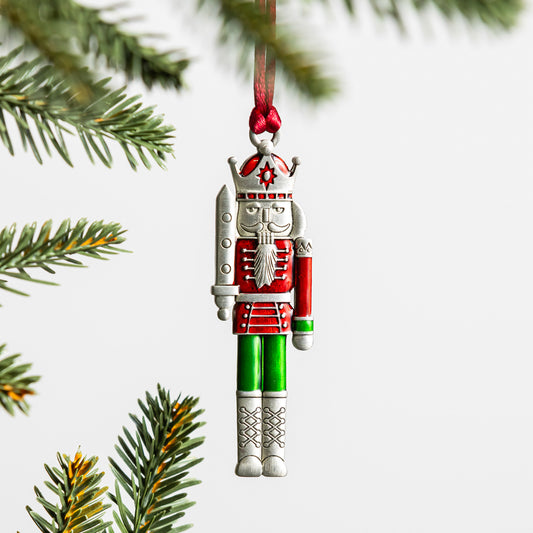 Solid Pewter Christmas Ornament, Nutcracker