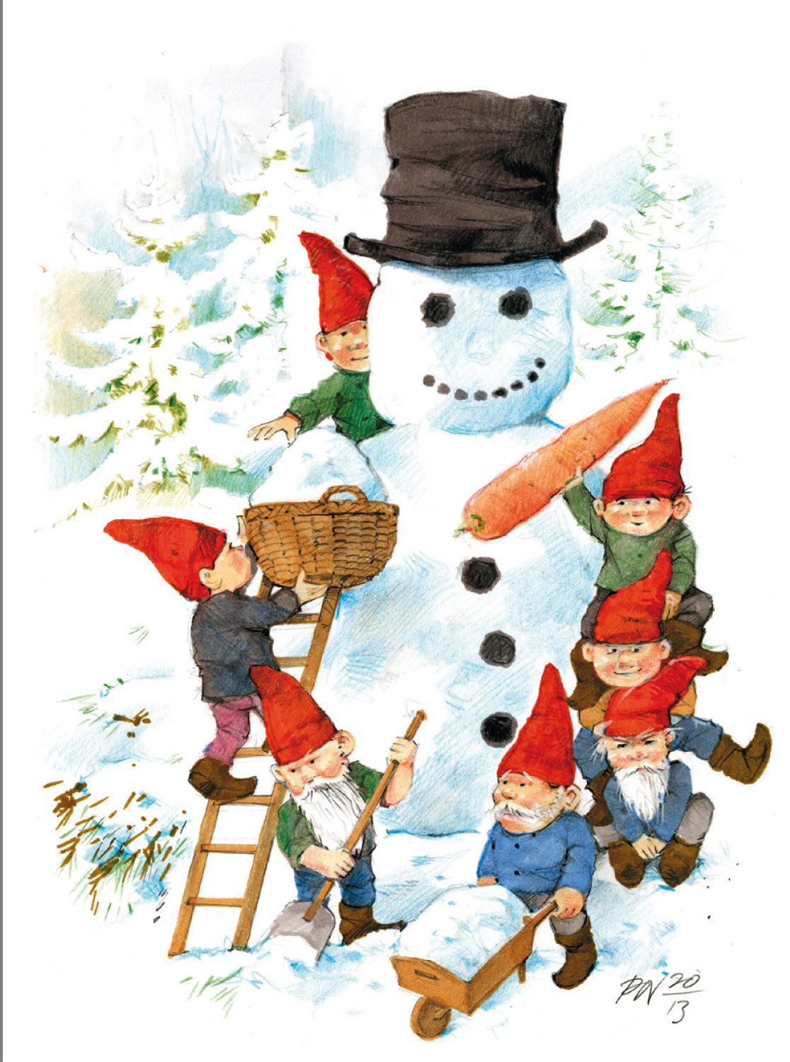 Mini Cards with Snowman & Gnomes