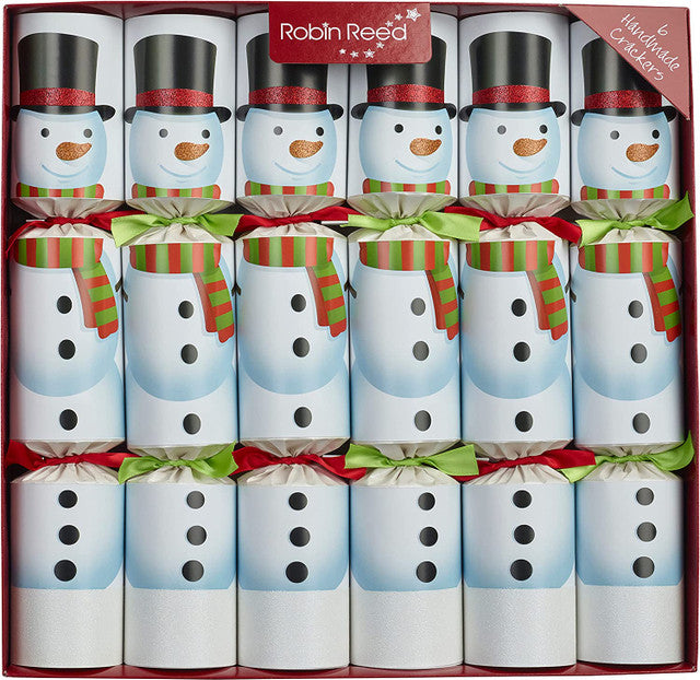 Robin Reed 13" Crackers, Racing Snowman - Box of 6