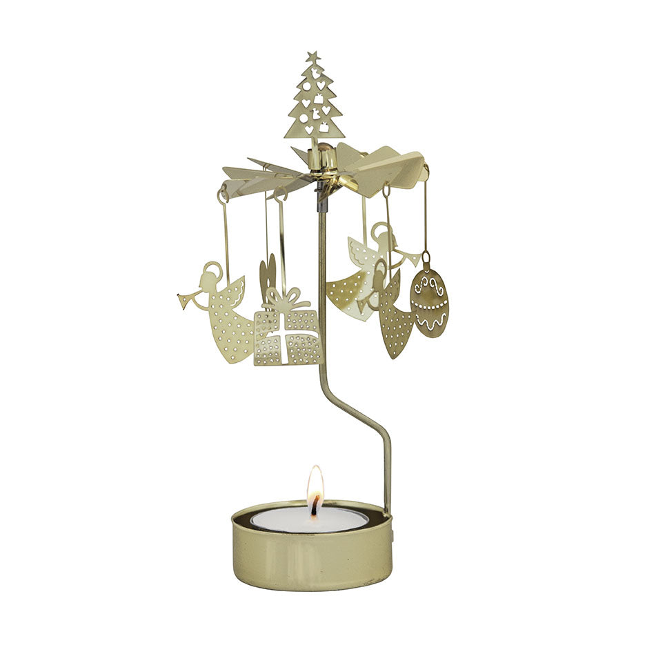 Rotary Candleholder, Christmas Medley Gold