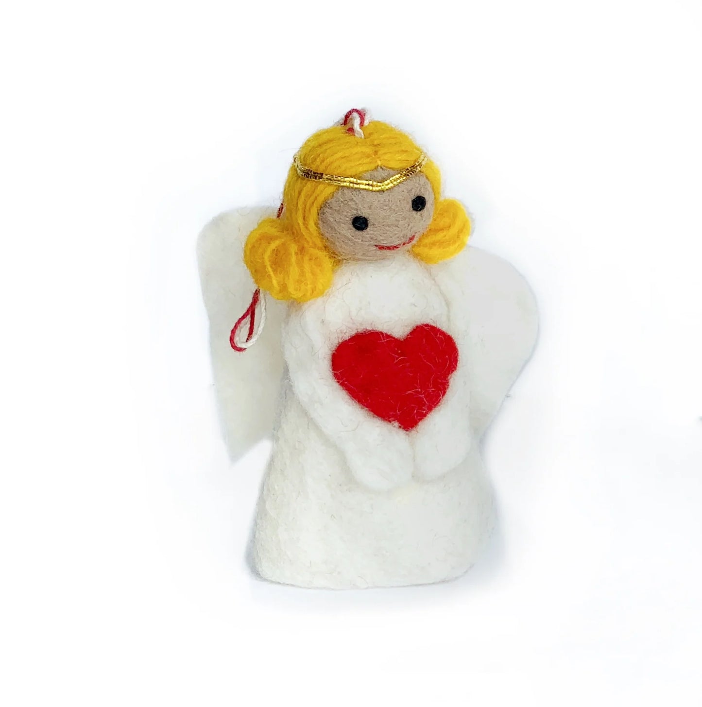 Angel Felt Wool Ornament, dark, medium, light or white