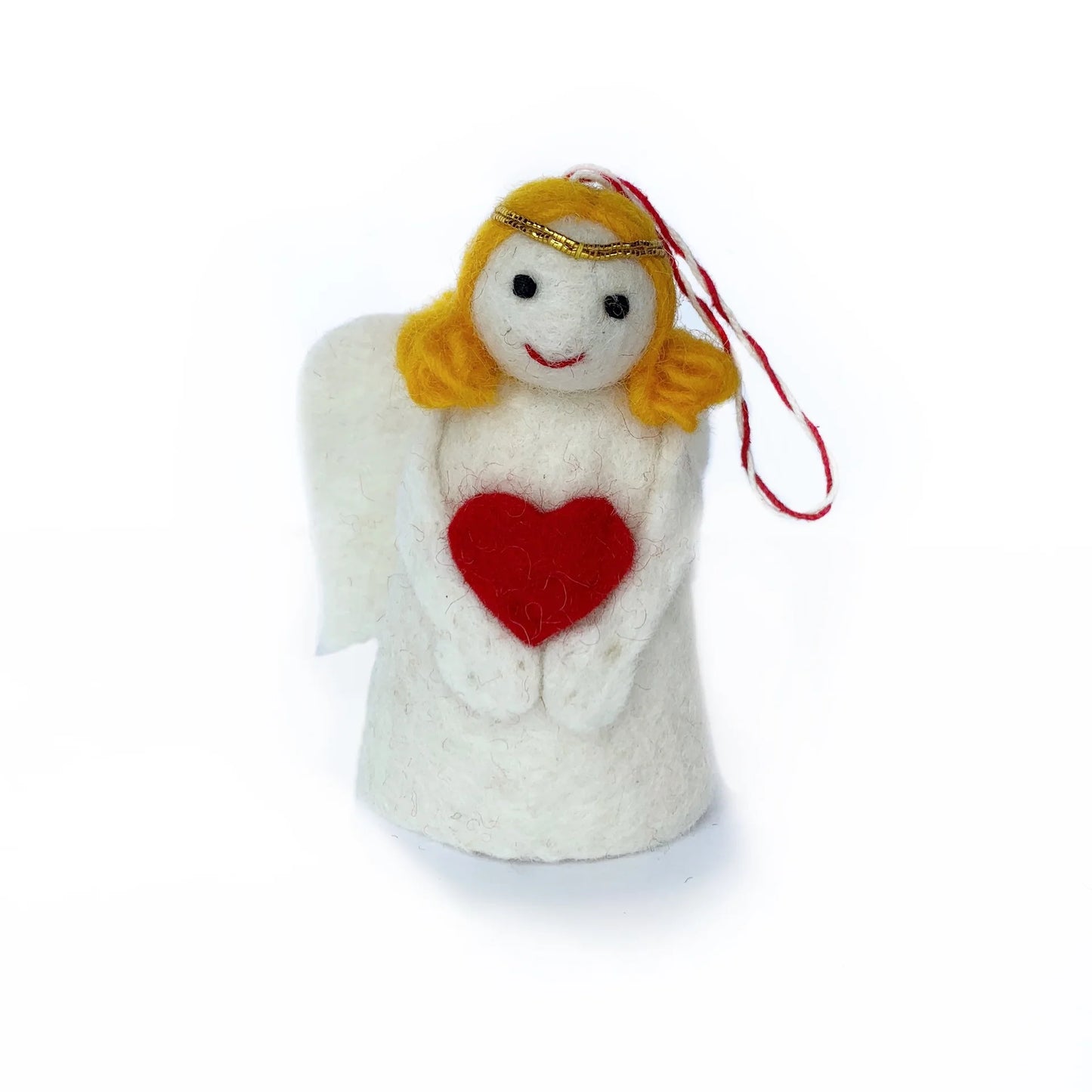 Angel Felt Wool Ornament, dark, medium, light or white