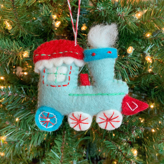 Steam Train Felt Wool Ornament