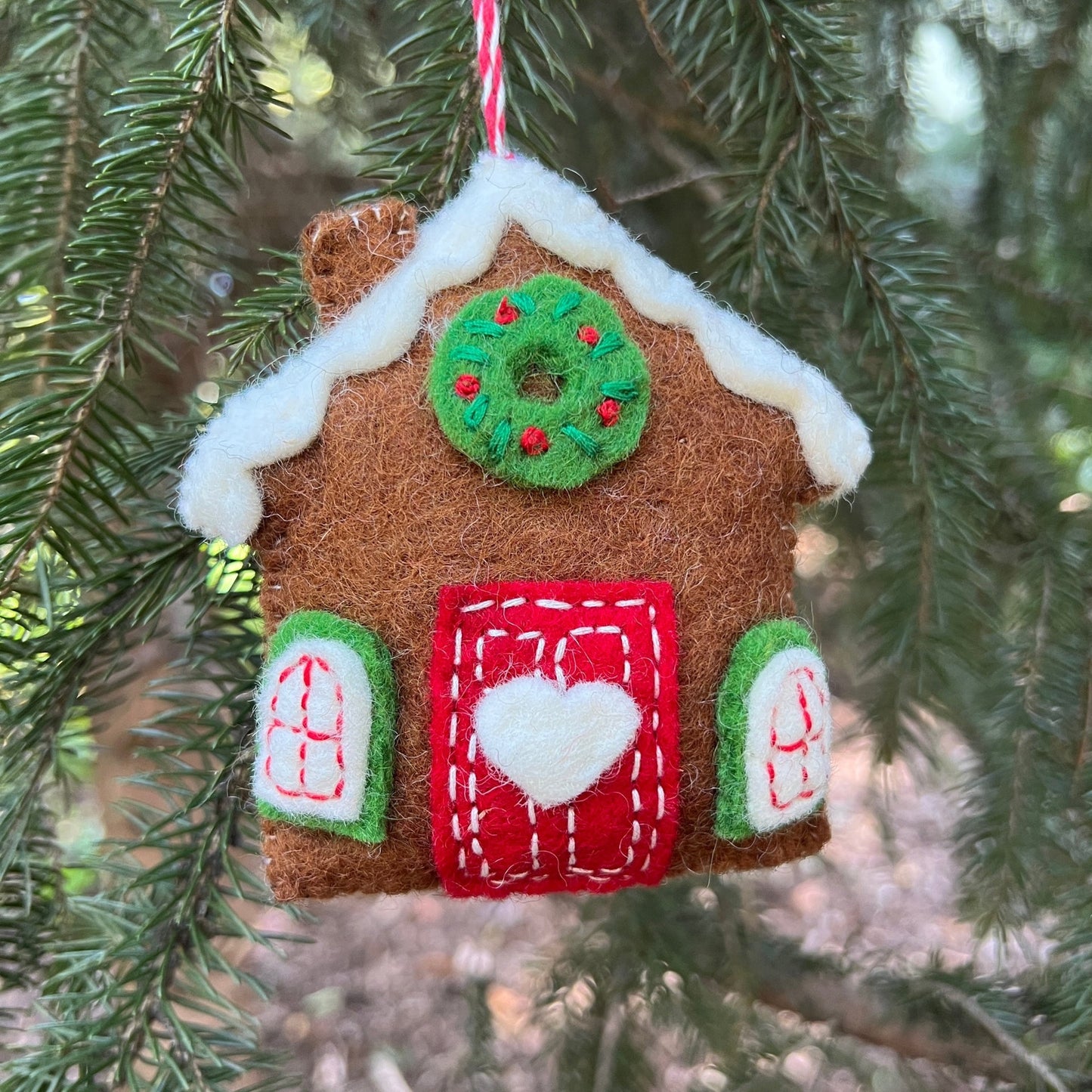 Gingerbread House , Brown, Felt Wool