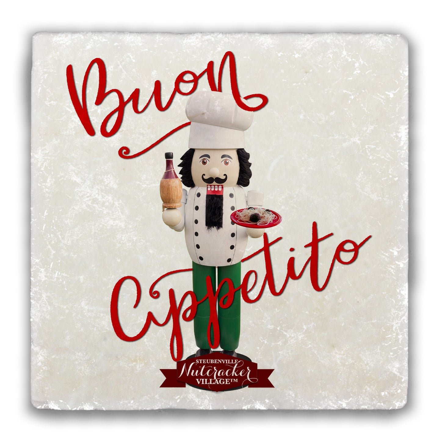 Buon Appetito Tumbled Stone Coaster
