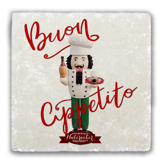 Buon Appetito Tumbled Stone Coaster