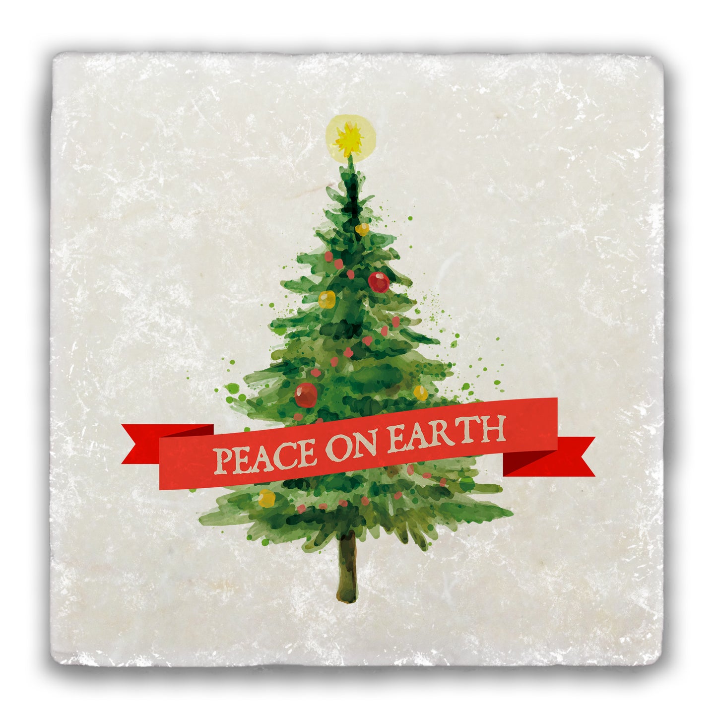 Peace on Earth Tumbled Stone Coaster