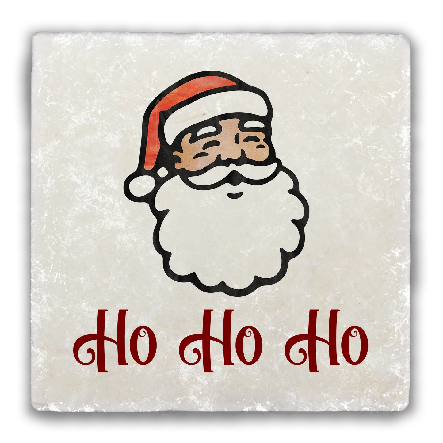 Santa Ho Ho Ho Tumbled Stone Coaster