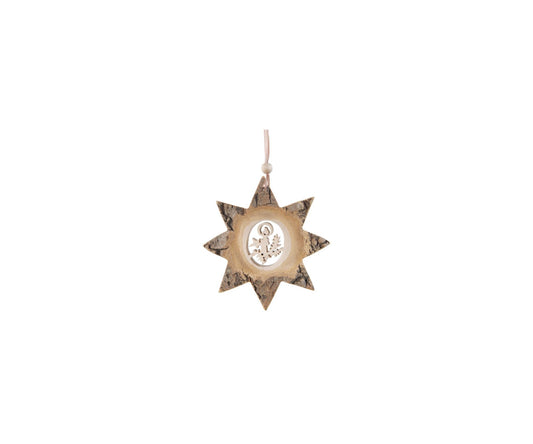 Candle Star with string / Candle Star with string in Wood