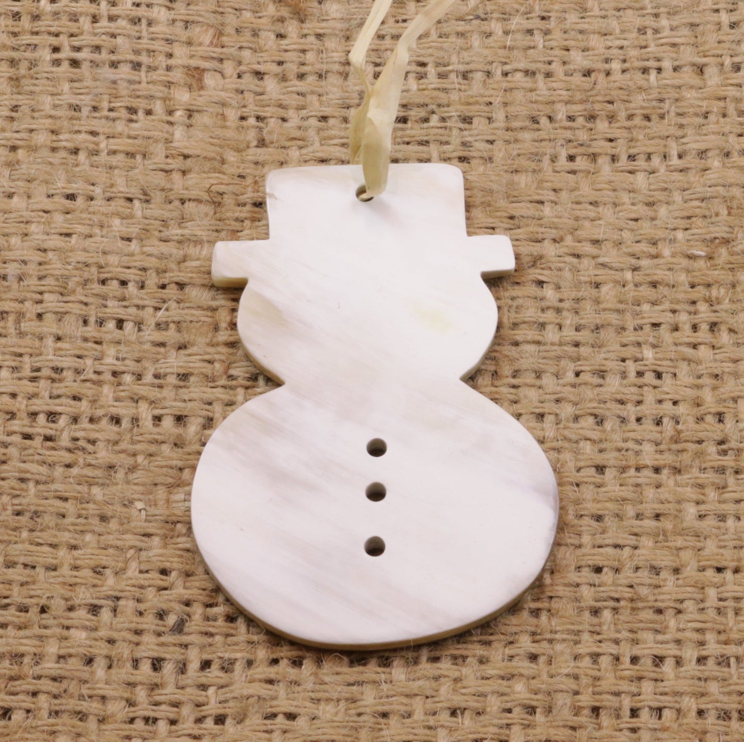 Snowman Ornament, Cow Horn