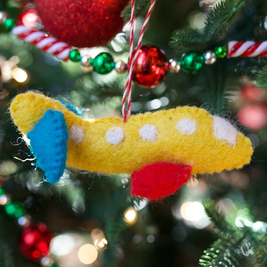 Airplane Felt Wool Ornament