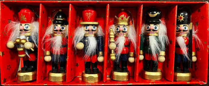 Tiny Nutcracker Ornaments, Set of 6
