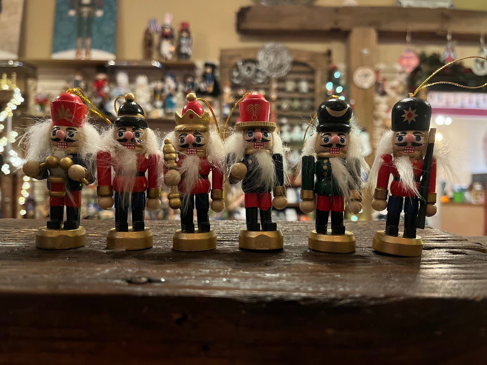 Tiny Nutcracker Ornaments, Set of 6