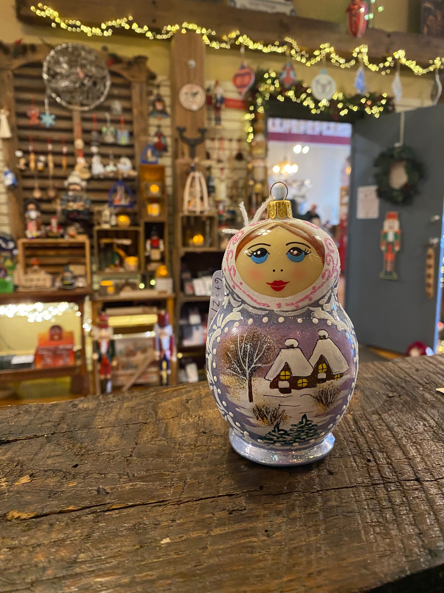 Polish Blue Doll Glass Ornament