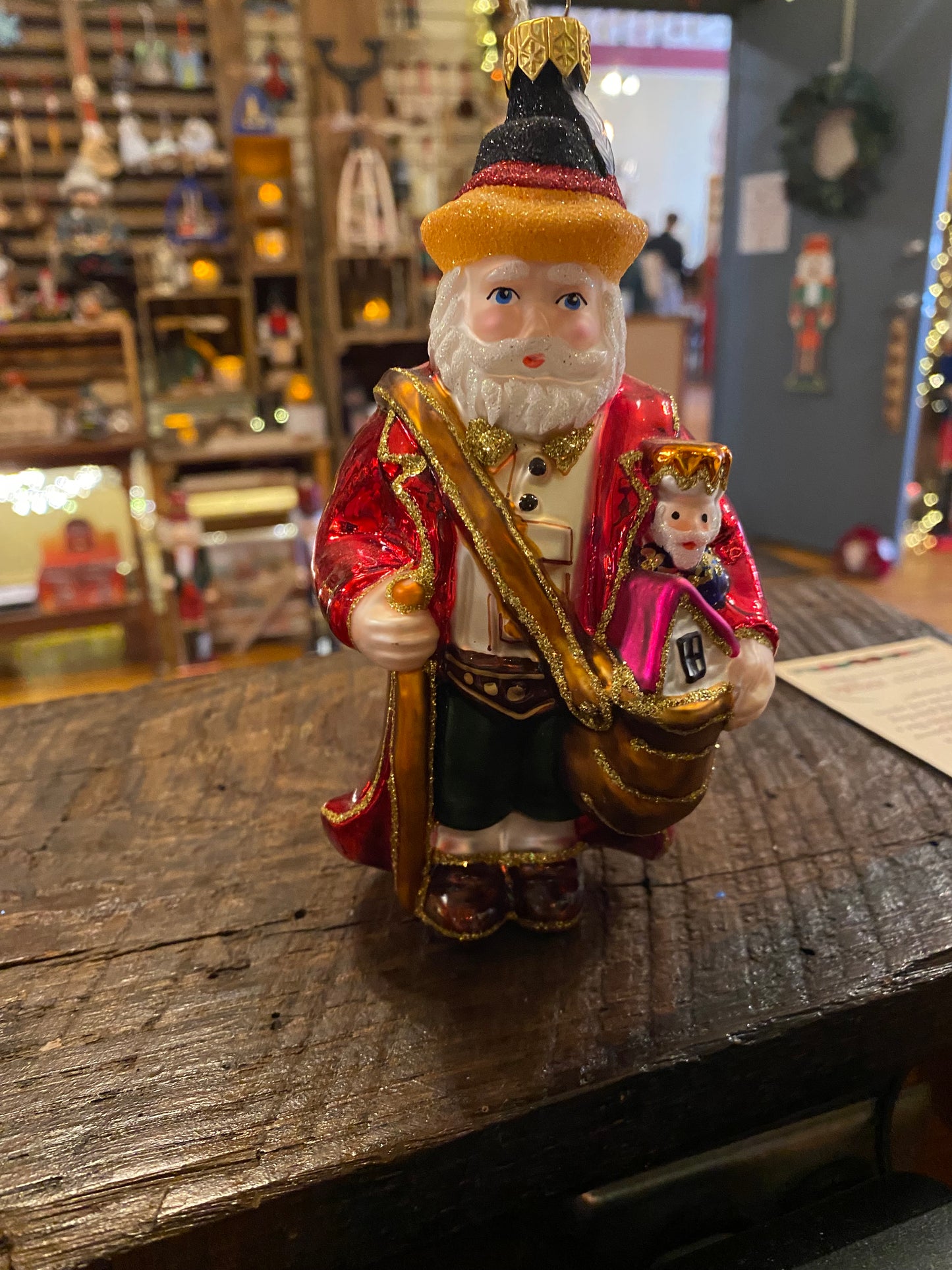 Santa Glass Ornament