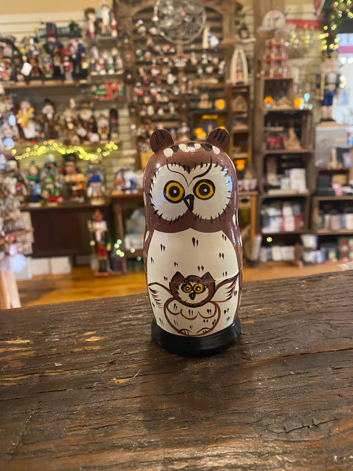 Brown Owl Nesting Doll - Small