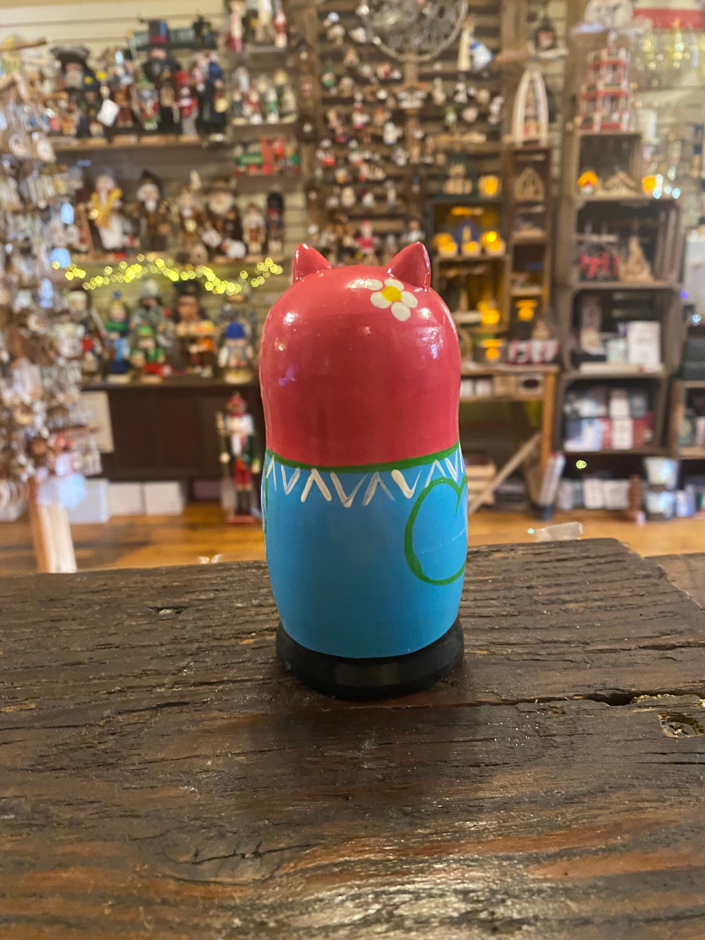 Pig with Basket Nesting Doll - Small