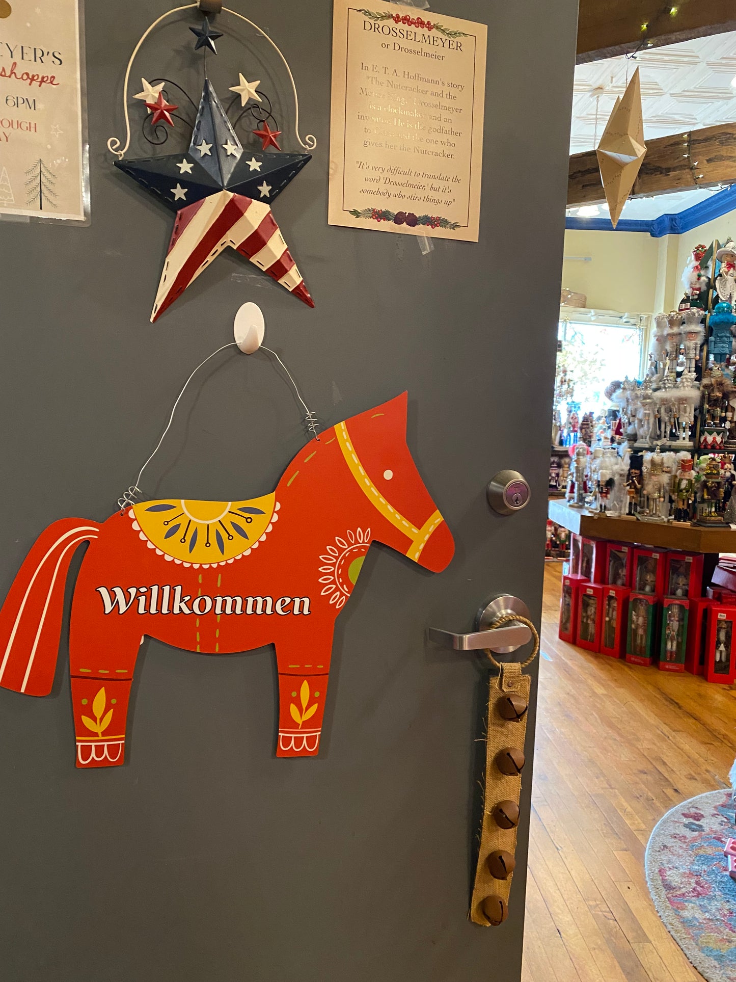 Dala Horse Outdoor Metal Art Door Hanger