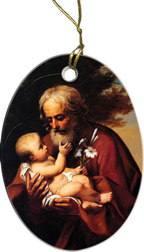 St. Joseph (Older) Porcelain Ornament