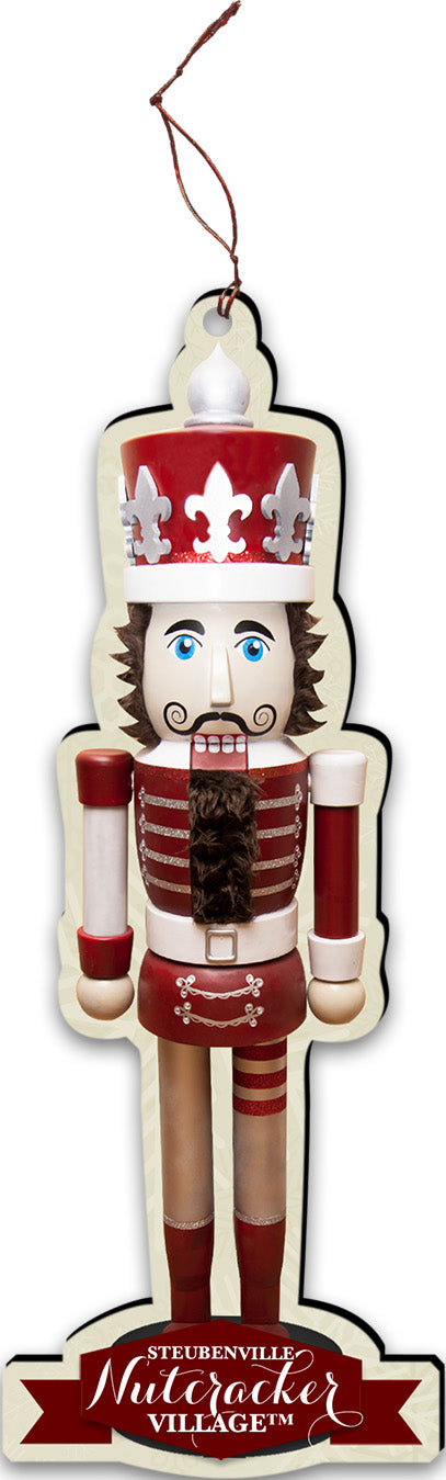 Red & Silver Traditional Nutcracker Replica Ornament