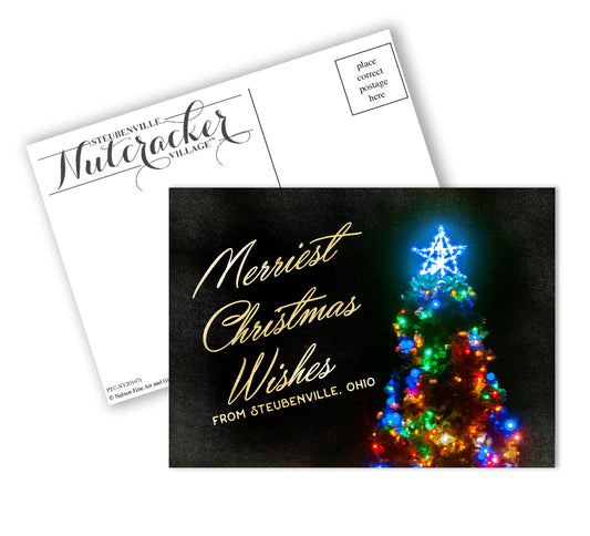 Merriest Christmas Wishes from Steubenville Christmas Postcard