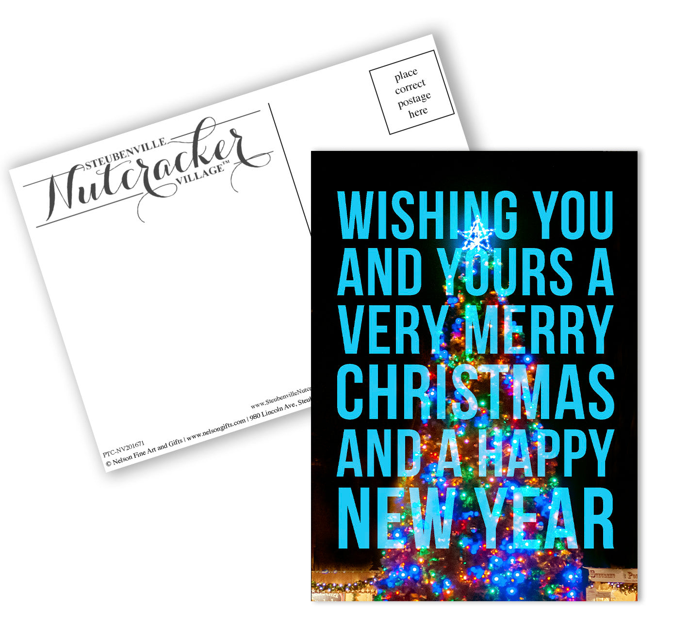 Wishing You and Yours Steubenville Christmas Tree Postcard