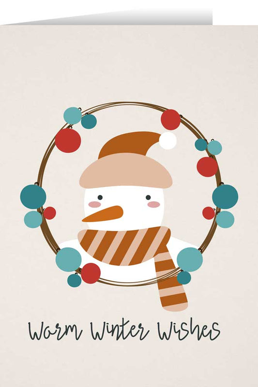 Warm Winter Wishes with Snowman Christmas Cards (Box of 25)