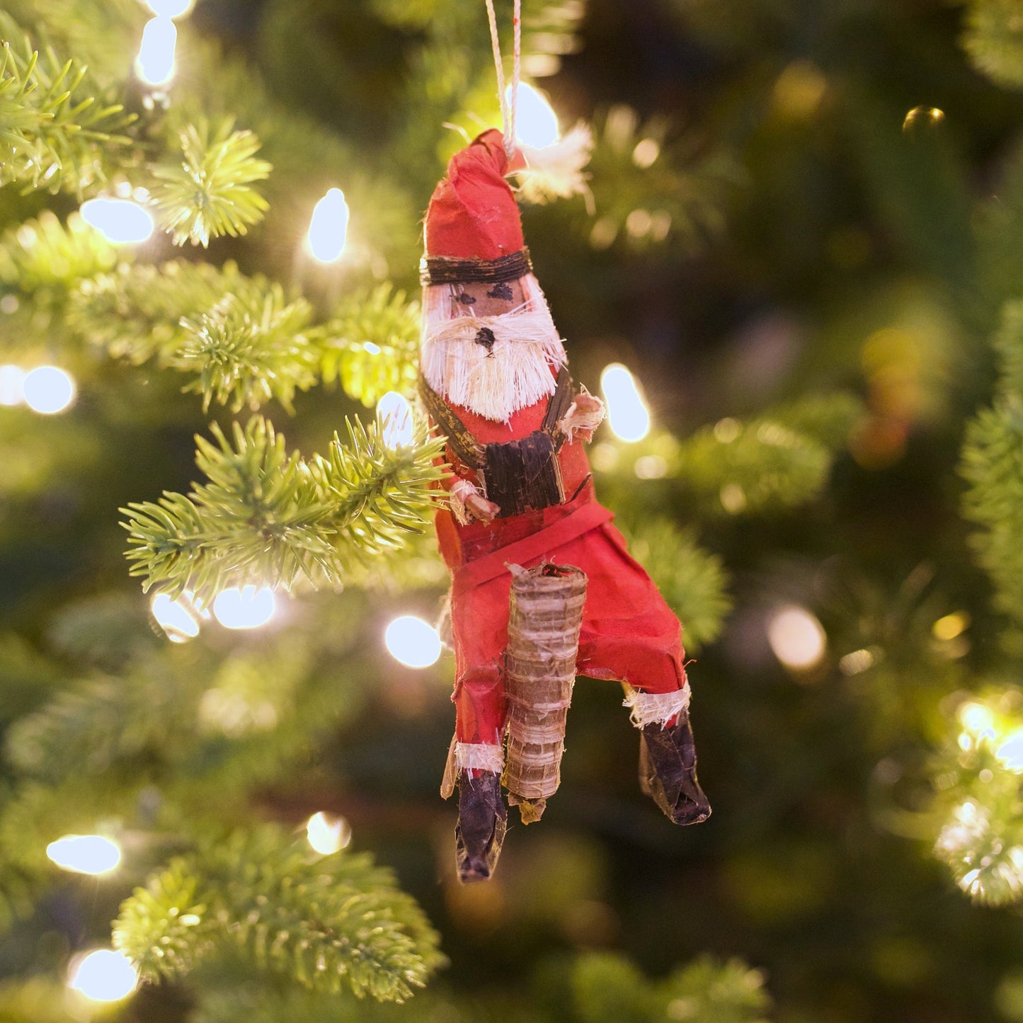 Kenya Santa w/ Instrument Ornament