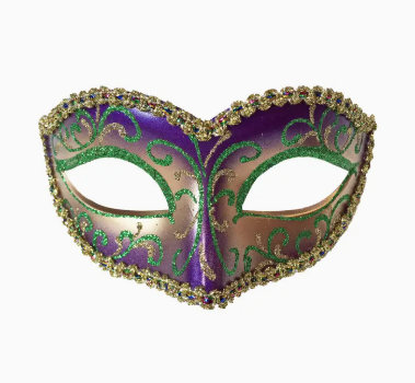 Glitter Swirls Eyelet Mask with Trim