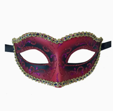 Glitter Swirls Eyelet Mask with Trim