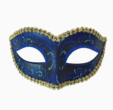 Glitter Swirls Eyelet Mask with Trim