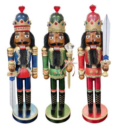 Black Bejeweled Kings Nutcrackers, 3 Assorted