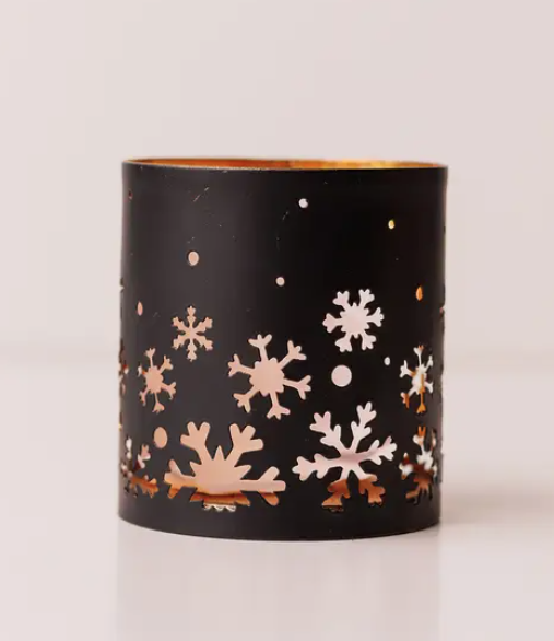 Metal Candleholder, Snowflakes