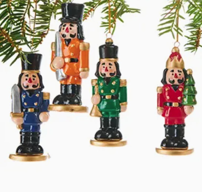 Ceramic Nutcracker Ornament, 4 Assorted