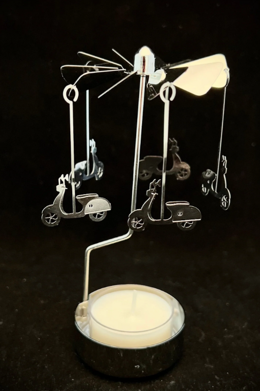 Silver Vespa Scooters Rotary Candleholder