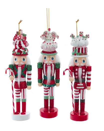 6" Holly Hats™ Nutcracker Cake Hat Ornaments, 3 Assorted