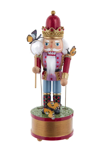 12" Wind-Up Musical Butterfly Catcher Nutcracker