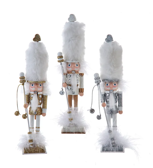 9.5" Hollywood Nutcrackers™ Gold, White, & Silver Nutcrackers, 3 Assorted