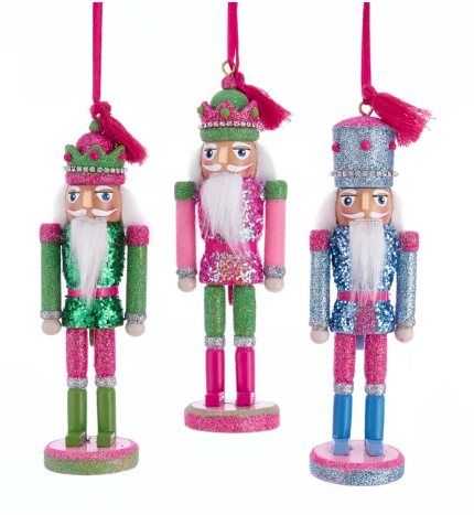 6" Preppy Nutcracker Ornaments, 3 Assorted