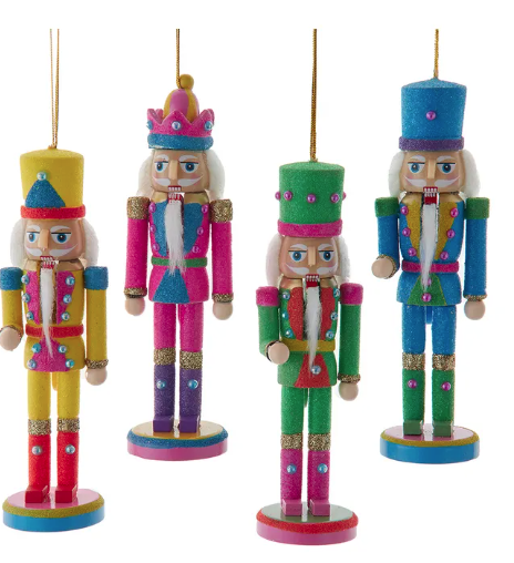 6" Glow In The Dark Nutcracker Ornaments, 4 Assorted