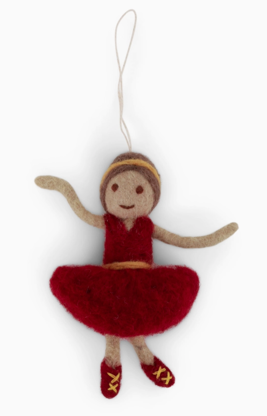 red wool ballerina