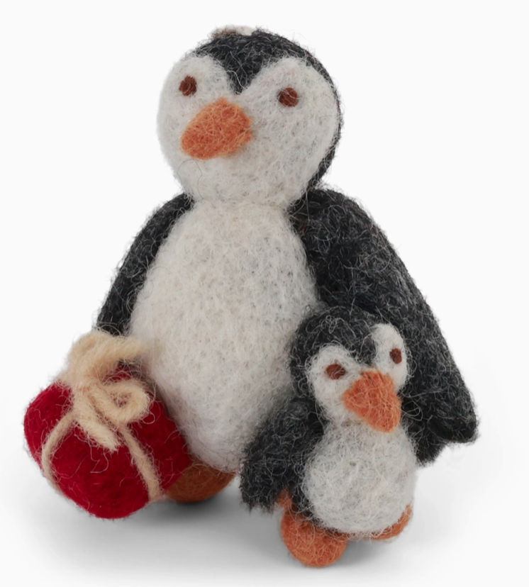 Penguin W/Baby - wool